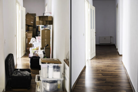 Appartement avant après d'un nettoyage fait par Montbrillant