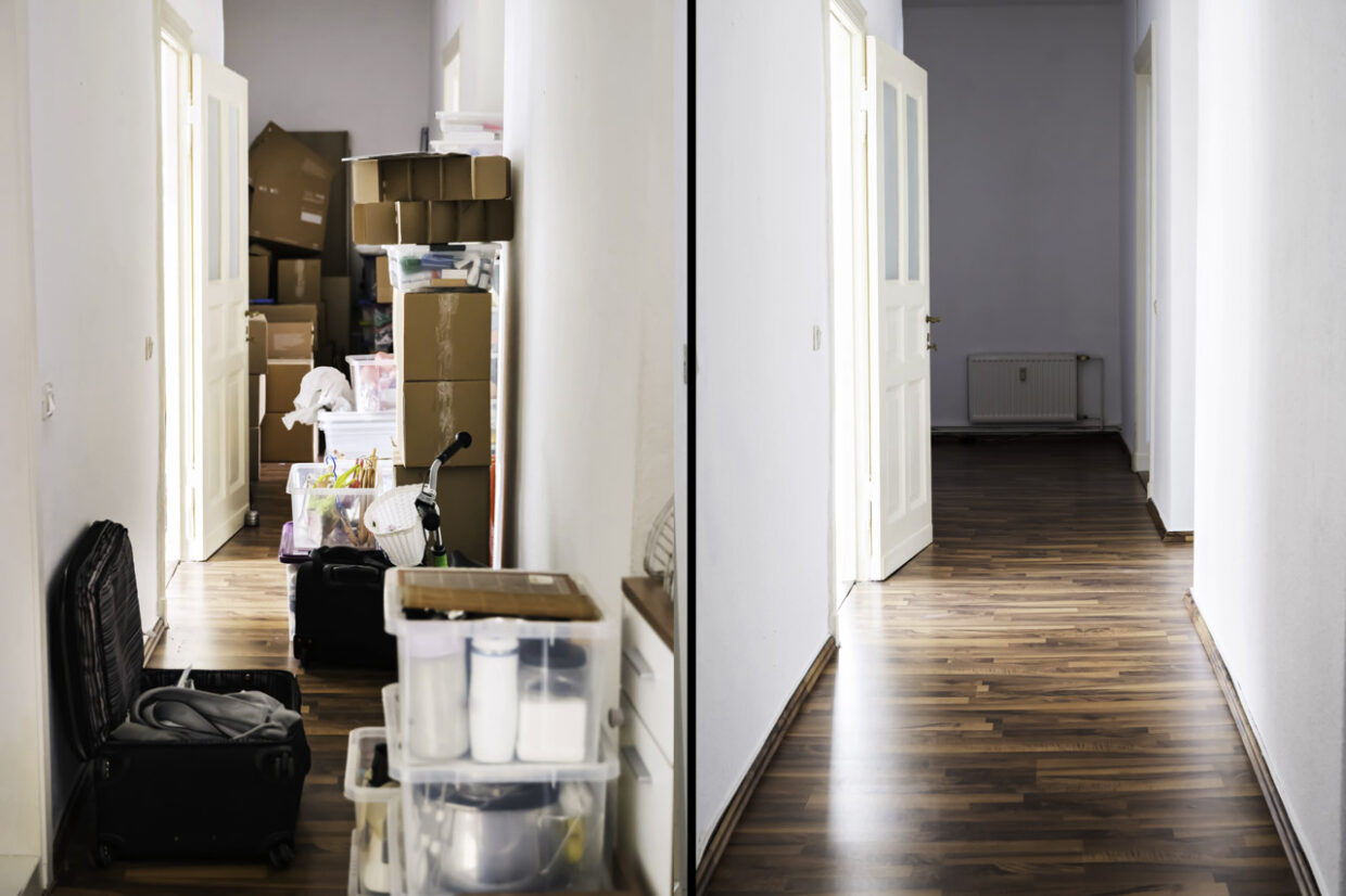 Appartement avant après d'un nettoyage fait par Montbrillant